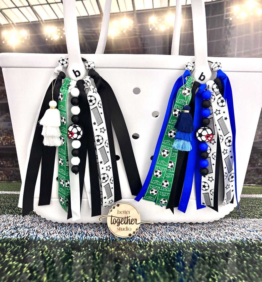 Soccer Bogg Bag Tassel Charm, Custom Color, Personalized Bag Tag, Sport ...