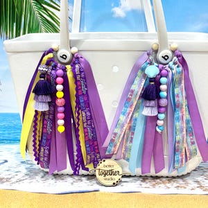 Purple Beach Bogg Bag Charm, Beach Bag Tassel, Beach Bag Charm, Bogg Bag Accessory, Summer Bag Charm, Salty Air Sunkissed Hair Ocean Breeze