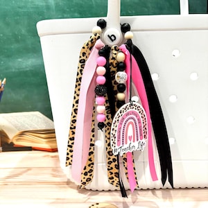 Teacher Bag Charm, Teacher Bogg Bag, Teacher Bogg Bag Tassel, Teacher Gift, Gift for Her Teacher Appreciation Gift, Graduation Gift