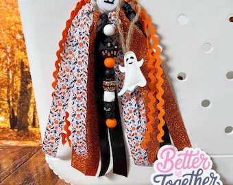 Black Cat Halloween Bag Tassel, Halloween Charm, Ghost bogg bag, Trick or Treat Haunted House Accessory