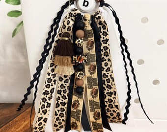 Custom Football Tassel Charm for Bogg Bag, Bookbag, Sports Bag - Personalized Team Colors, Monogram Gift for Mom, Player, or Coach