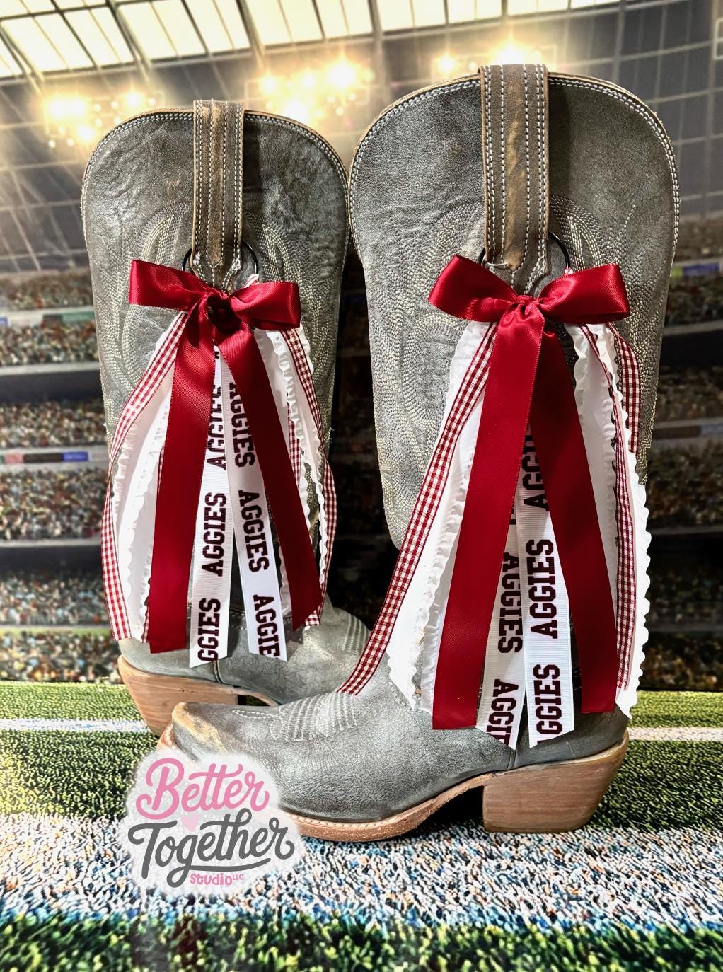 Boot Bows Display TRENDING School Spirit Boot Bows, Bows for Boots, Game Day Boots ...