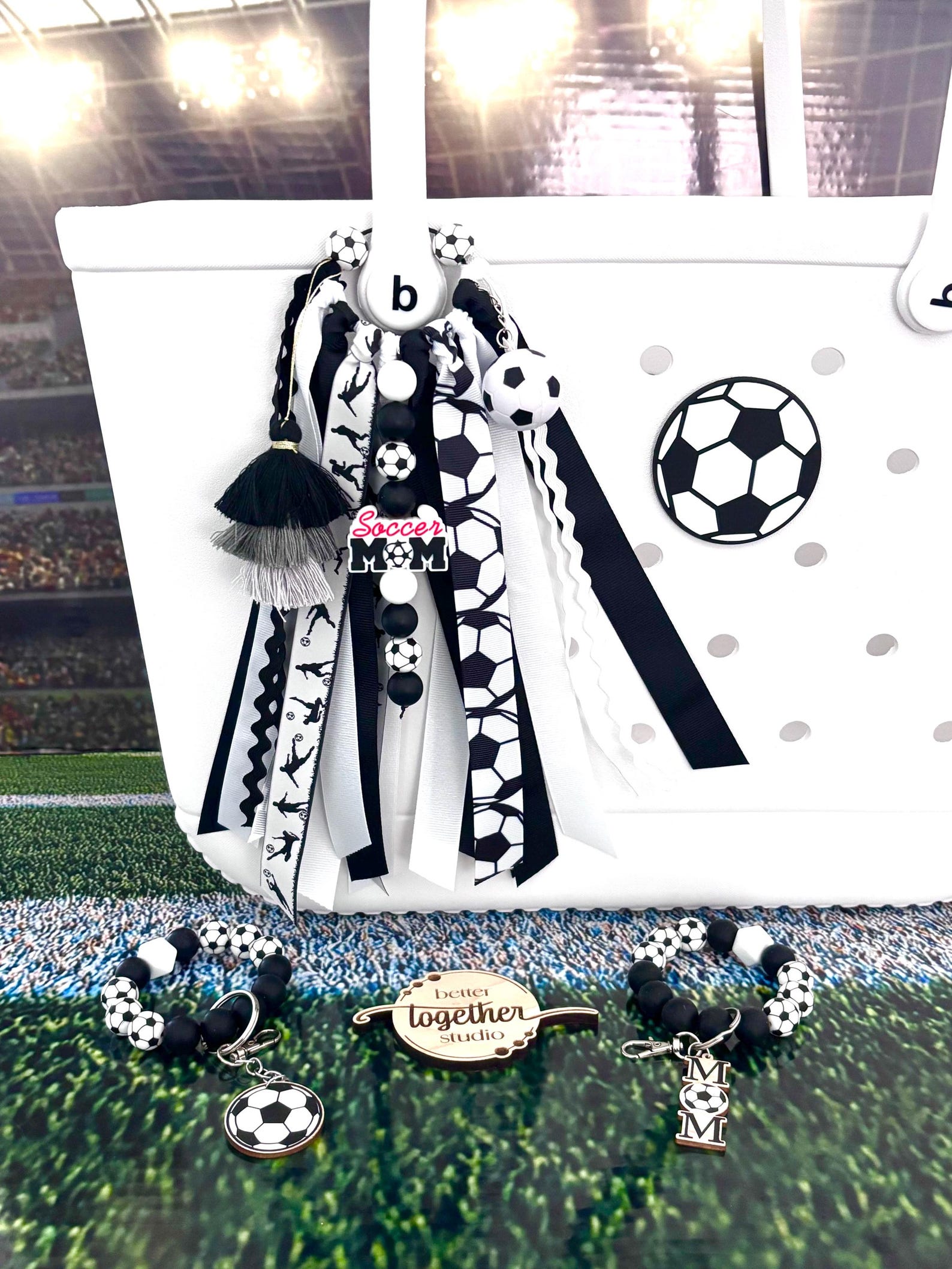 Soccer Bogg Bag Tassel Charm, Custom Color, Personalized Bag Tag, Sport ...