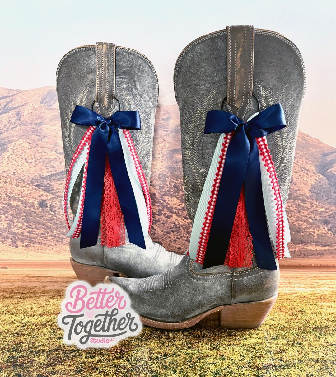 Boot Bows Display TRENDING College Inspired Boot Bows | Gameday Boot Bows | Red, Navy ...