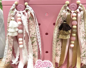 Pink Floral Bogg Bag Tassel, Floral Bogg Bag Tassel, Boho Tassel, Bogg Bag Tassel, Everyday, Bag Charm, Boho Charm, Bogg Bag Accessory