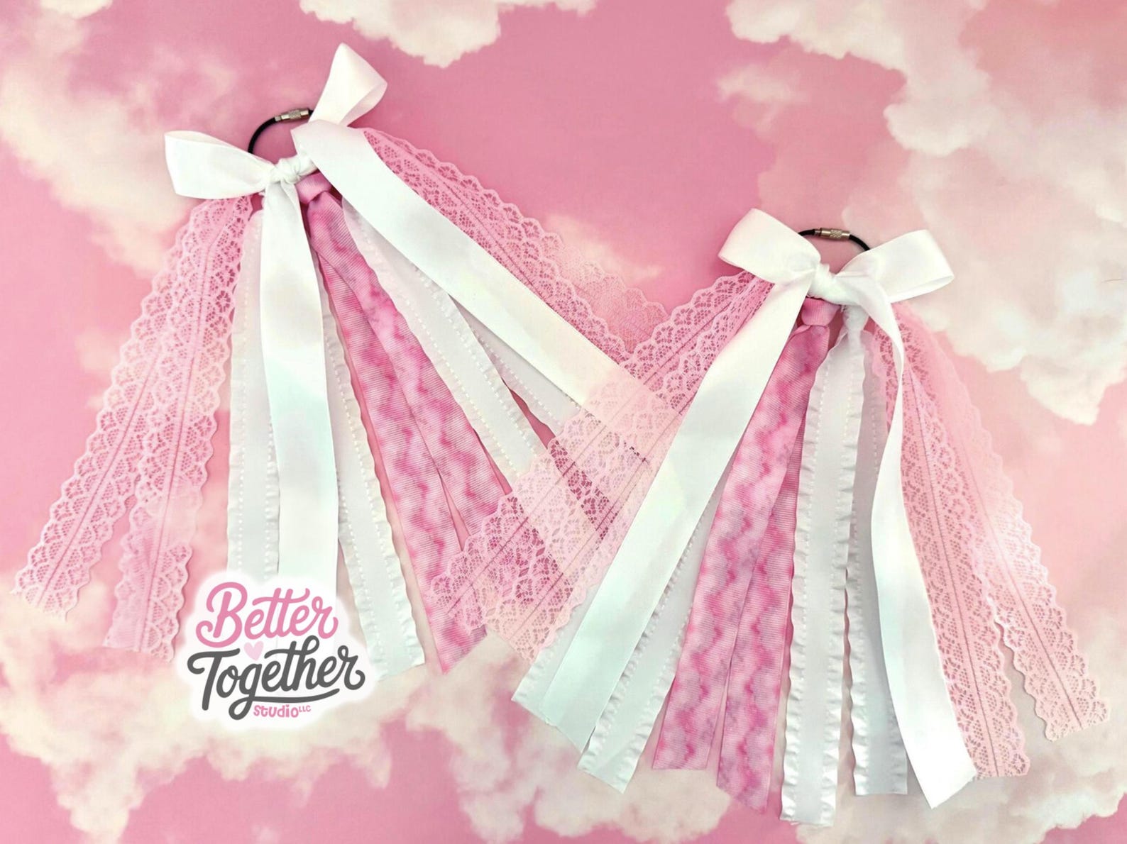 Boot Rivbons For Megan Megan Country Concert Boot Bows | Pink and White Boot Bows | Country ...