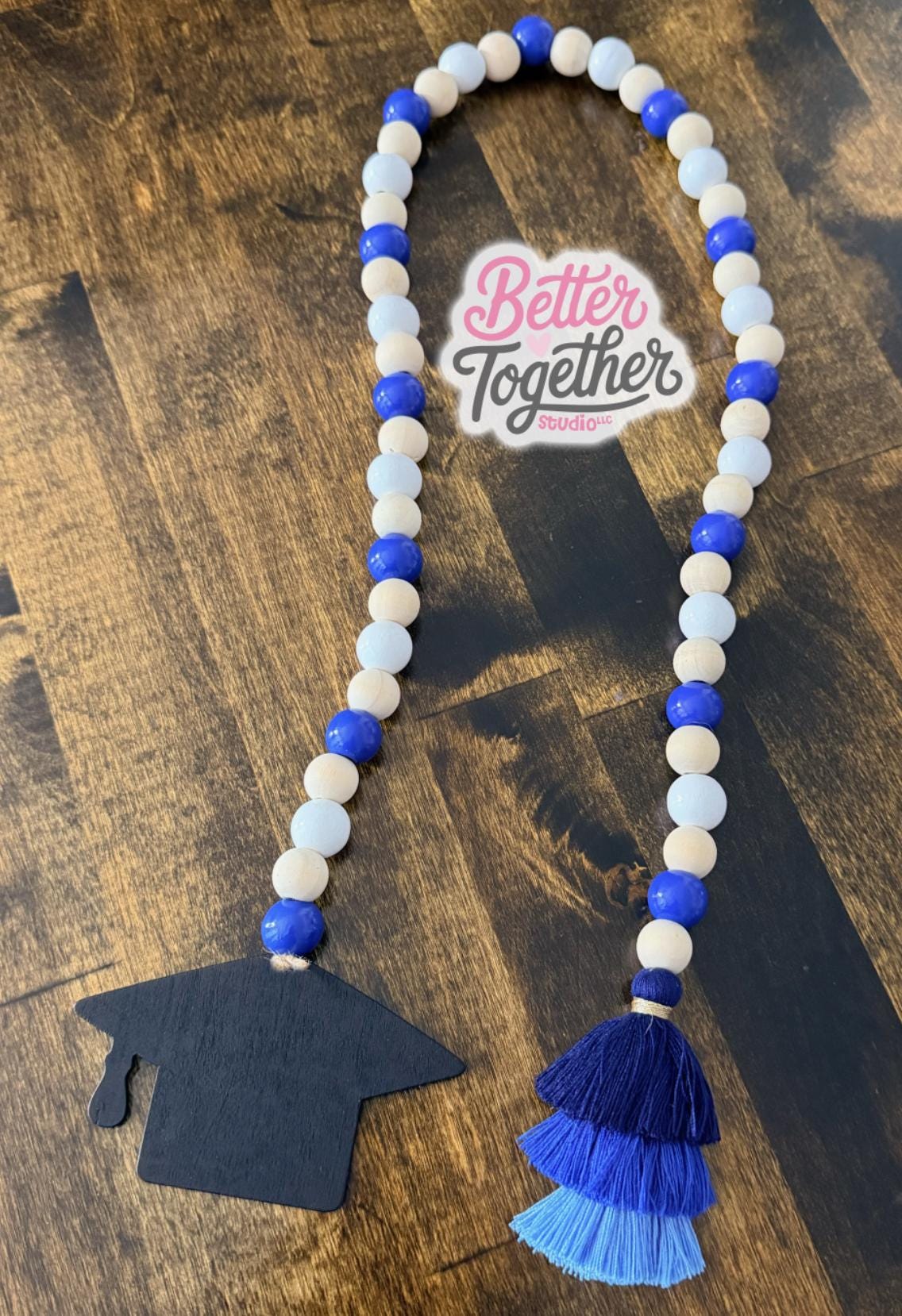 Graduation Tiered Tray Garland | Graduation Decor | Beaded Garland With ...
