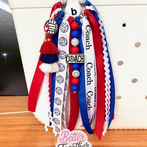 Personalized Volleyball Coach Bag Charm, Volleyball Coach Keychain, Personalized Volleyball Coach Gift, Coach Tassel *CAN BE CUSTOMIZED* image 9
