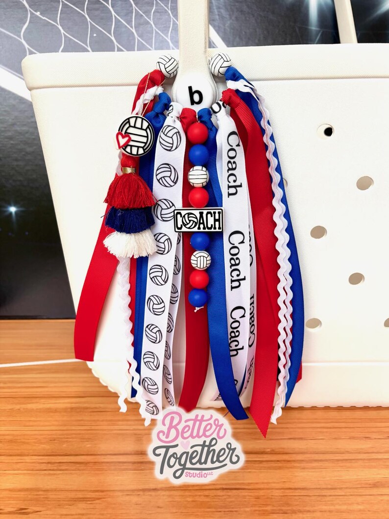 Personalized Volleyball Coach Bag Charm, Volleyball Coach Keychain, Personalized Volleyball Coach Gift, Coach Tassel *CAN BE CUSTOMIZED* image 9