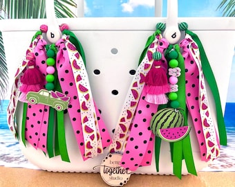 Pink Watermelon Bogg Bag Charm, Watermelon Bogg Bag Charm, Watermelon Bogg Bag Charm, Summer Bag Charm, Pool Bag Tassel, Watermelon Tassel