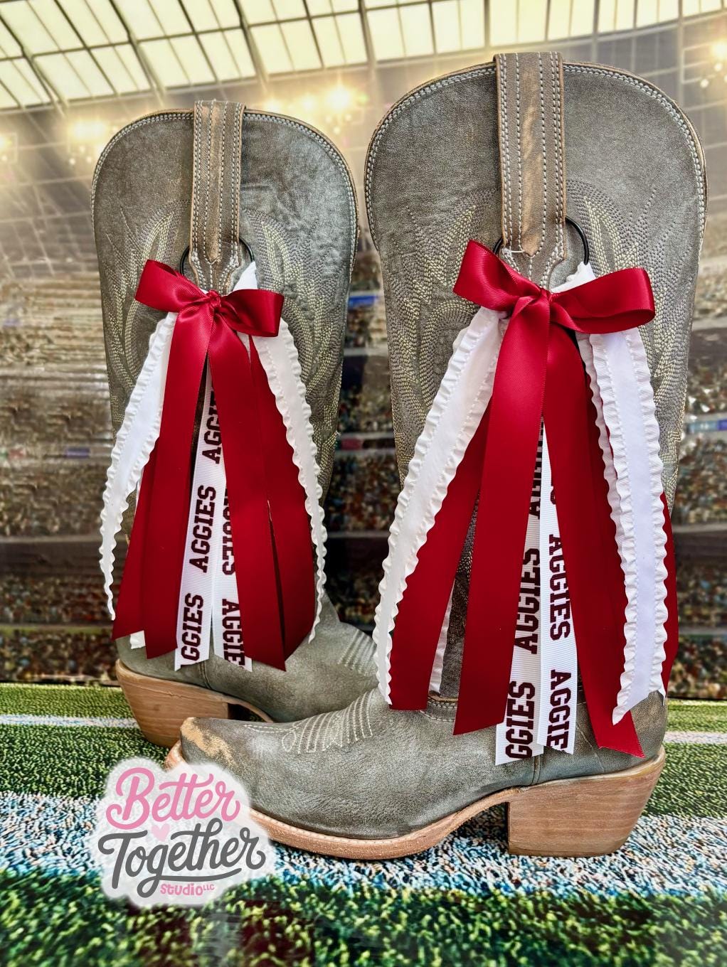 Boot Bows Display TRENDING School Spirit Boot Bows, Bows for Boots, Game Day Boots ...