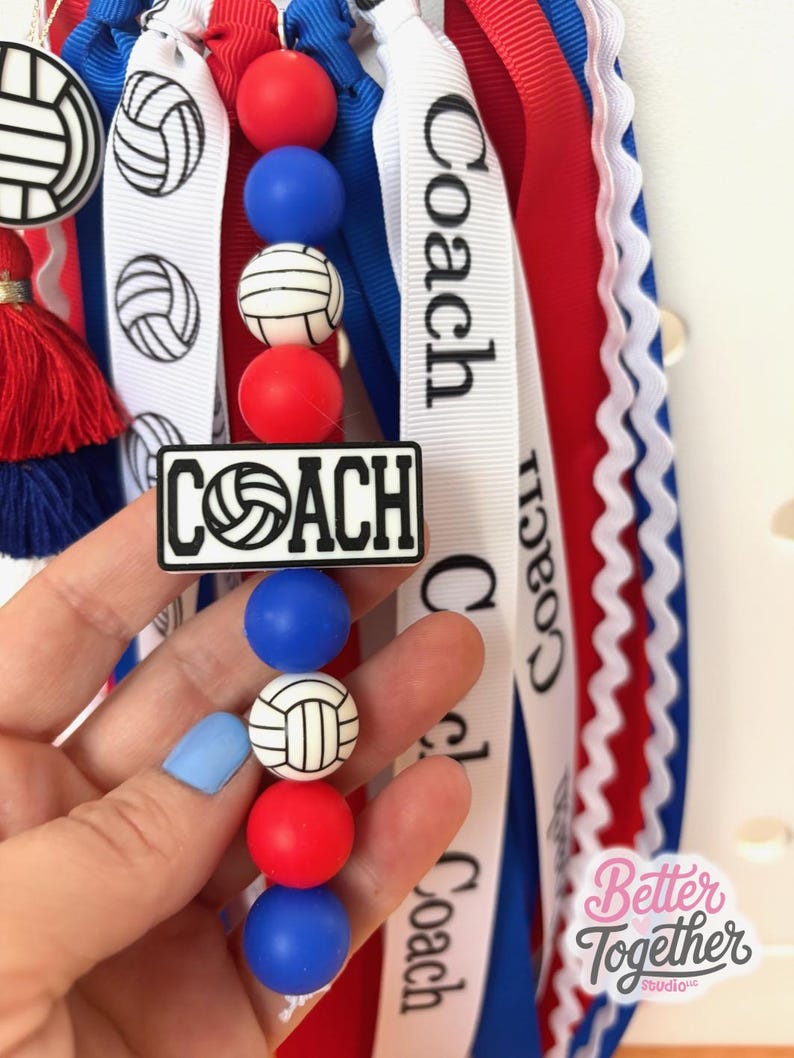 Personalized Volleyball Coach Bag Charm, Volleyball Coach Keychain, Personalized Volleyball Coach Gift, Coach Tassel *CAN BE CUSTOMIZED* image 5
