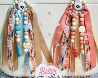 Beach Bogg Bag Charm, Beach Bag Tassel, Summer Bag Charm, Beach Vibes, Sea Shells, Sand Dollars, Starfish