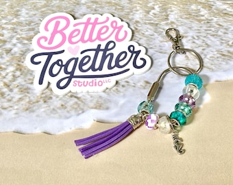 Seahorse Keychain,  Silver Carabiner Charm, Carbiner Keychain, Purse Charm, Bag Charm, Personalized Keychain, Seahorse Charm