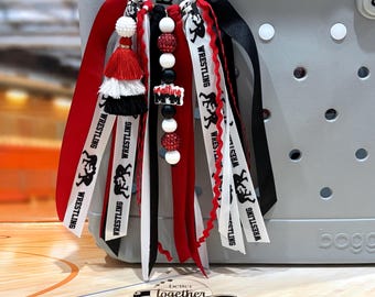 Personalized Wrestling Mom Bag Charm, Wrestling Mom Bogg Bag Charm, Wrestler Bag Charm, Wrestling Mom Gift, Wrestling Bag Tassel, *CUSTOMIZE
