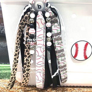 Personalized Baseball Mom Bag Tassel, Leopard Print & Baseball Mom Charm, Baseball Bogg Bag Charm, Baseball Mom Accessory *CAN CUSTOMIZE*