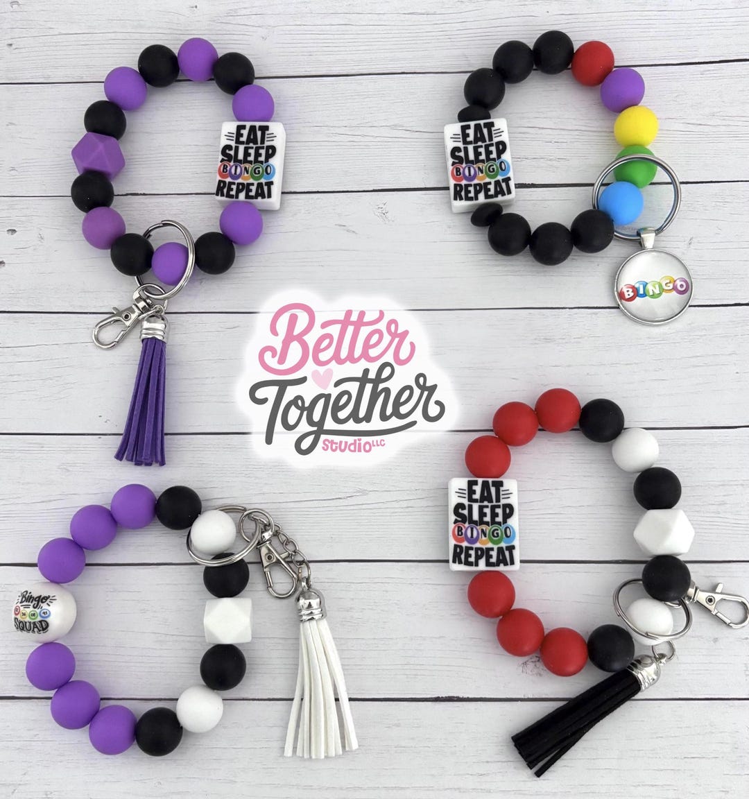 Personalized BINGO Keychain, Bingo Bag Charm, Bingo Wristlet, Eat Sleep ...