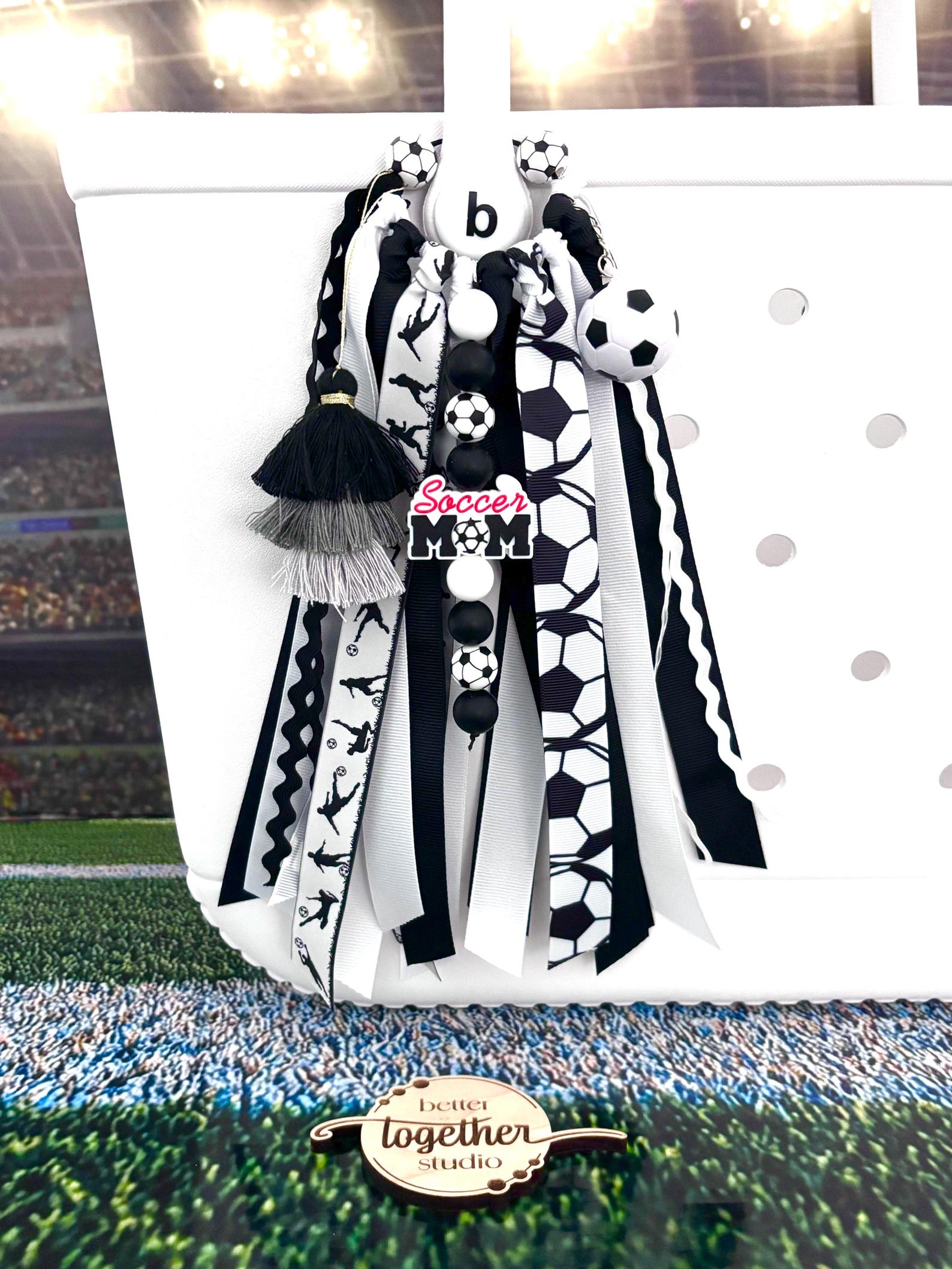 Soccer Bogg Bag Tassel Charm, Custom Color, Personalized Bag Tag, Sport ...