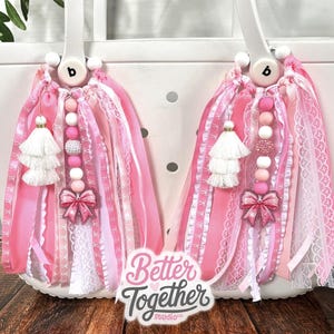 Pink Bow Bogg Bag Tassel, Bow Bogg Bag Tassel, Shabby Chic Tassel, Bogg Bag Tassel, Everyday, Bag Charm, Bogg Bag Accessory