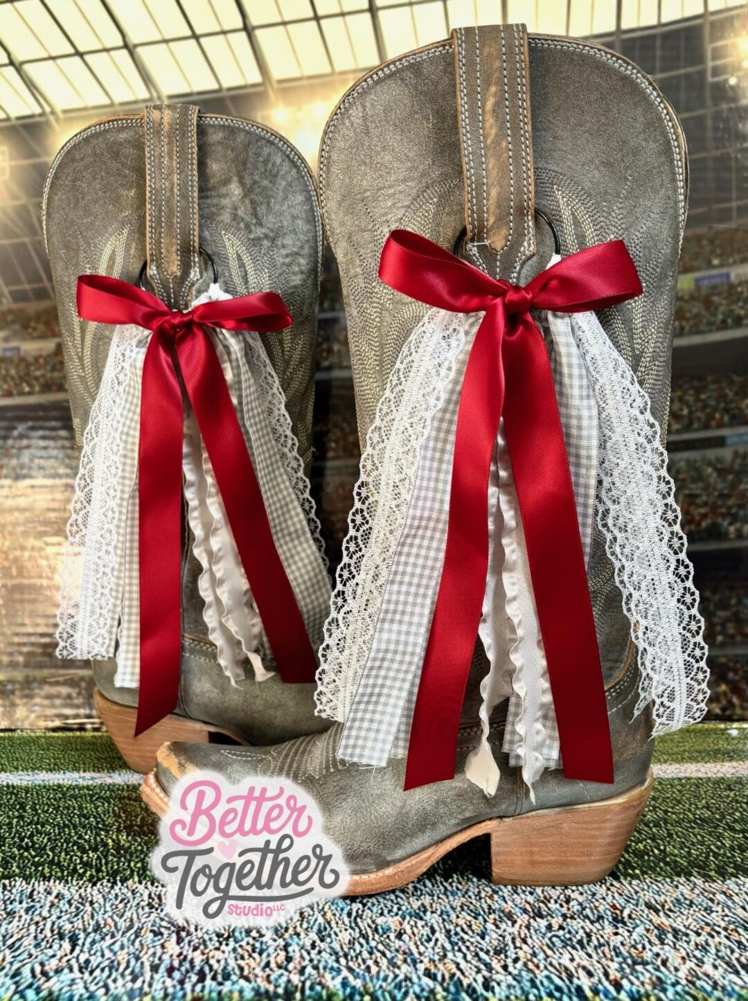 Boot Bows Display College Inspired Boot Bows | Alabama Inspired Boot Bows | Crimson Tide ...