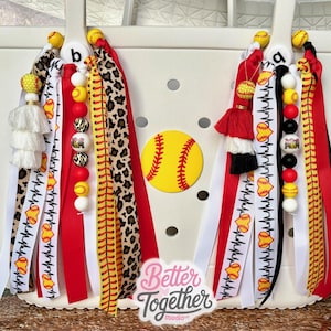 Softball Mom Bogg Bag Tassel Charm, Bag tag, duffle sport tag, Personalized Custom Colors, gift for mom, Bag Accessory