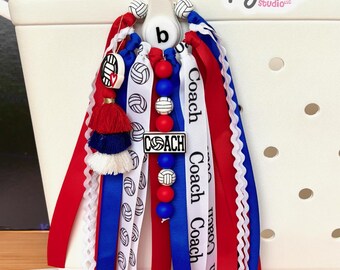 Personalized Volleyball Coach Bag Charm, Volleyball Coach Keychain, Personalized Volleyball Coach Gift, Coach Tassel *CAN BE CUSTOMIZED*