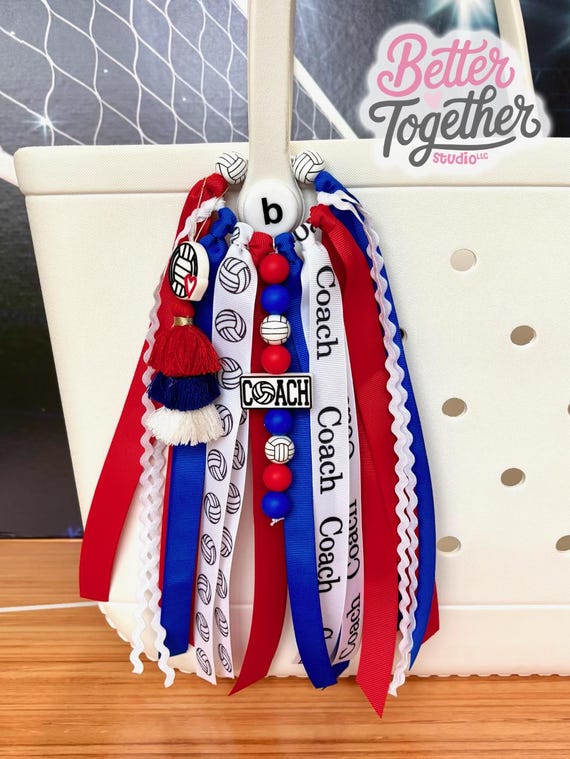 Personalized Volleyball Coach Bag Charm, Volleyball Coach Keychain, Personalized Volleyball Coach Gift, Coach Tassel *CAN BE CUSTOMIZED*