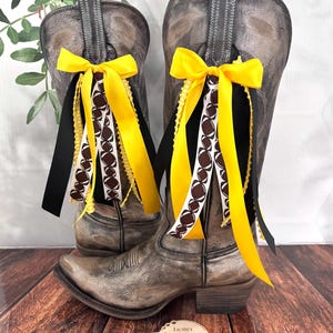 Mizzou College GameDay Boot Bows | Missouri University Game-day | Black & Gold Boot Bows | Game-day Accessory | Boot Bows I Graduation Gift