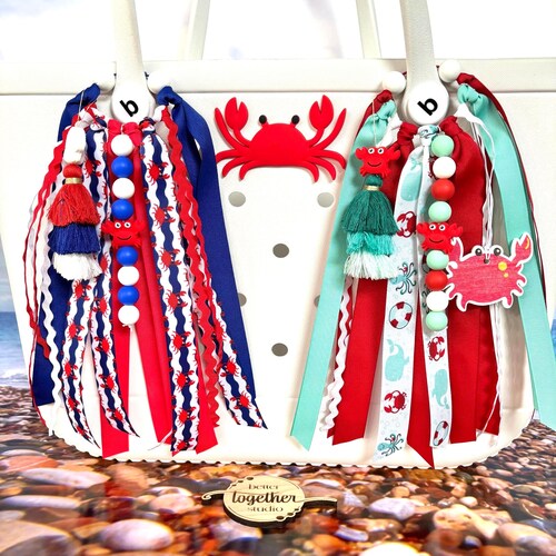 Dije para bolso de cangrejo, borla para bolso de cangrejo, accesorio para bolso de cangrejo, dije para bolso de playa, regalo náutico, ambiente costero