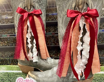 TRENDING College Inspired Boot Bows | Boot Bows | GameDay Boot Bows | Virginia Tech Boot Bows I Graduation Gift | Game Day Boots