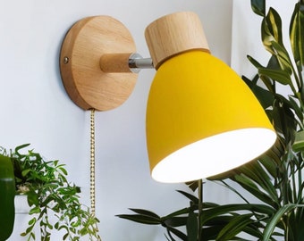 Houten Scandinavische wandlamp: moderne schans voor slaapkamer- en woonkamerverlichting - met of zonder schakelaar