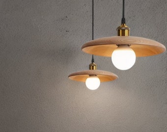 Nordic Wooden Pendant Lamp: Stylish Luminaire for Dining and Kitchen Island- Modernize Your Space with this Hanging Lamp