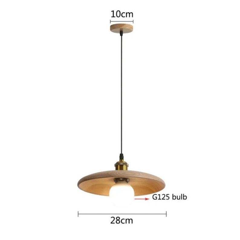 Lampada a sospensione nordica in legno: apparecchio elegante per sala da pranzo e cucina ad isola. Modernizza il tuo spazio con questa lampada a sospensione 28 Centimetri