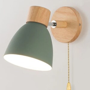 Houten Scandinavische wandlamp: moderne schans voor slaapkamer en woonkamerverlichting met of zonder schakelaar afbeelding 6