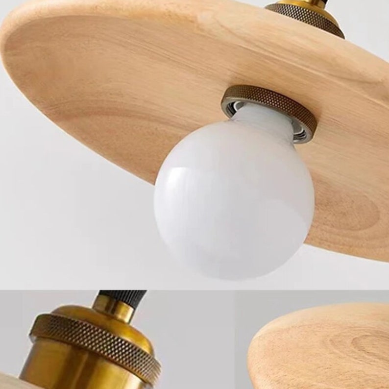 Lampada a sospensione nordica in legno: apparecchio elegante per sala da pranzo e cucina ad isola. Modernizza il tuo spazio con questa lampada a sospensione immagine 5