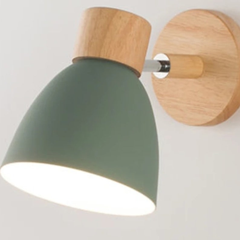 Houten Scandinavische wandlamp: moderne schans voor slaapkamer en woonkamerverlichting met of zonder schakelaar afbeelding 10