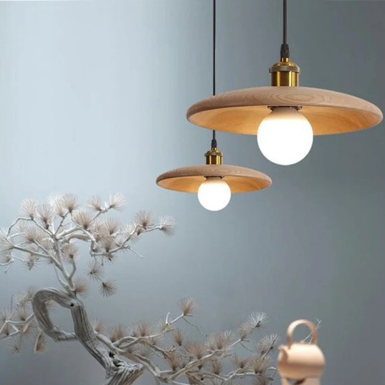 Lampada a sospensione nordica in legno: apparecchio elegante per sala da pranzo e cucina ad isola. Modernizza il tuo spazio con questa lampada a sospensione immagine 6