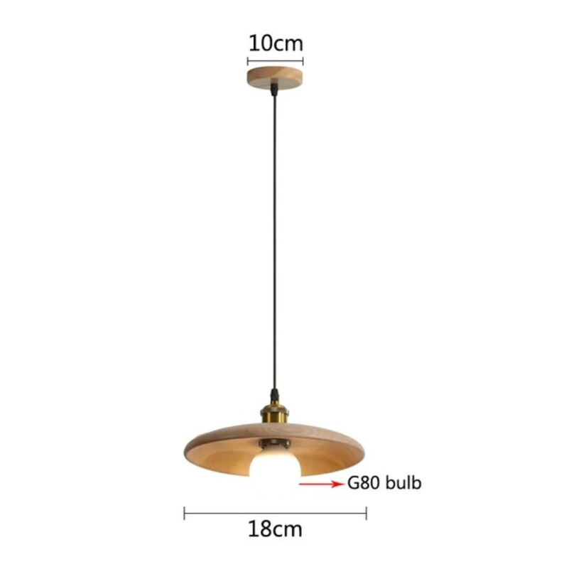 Lampada a sospensione nordica in legno: apparecchio elegante per sala da pranzo e cucina ad isola. Modernizza il tuo spazio con questa lampada a sospensione 18 Centimetri