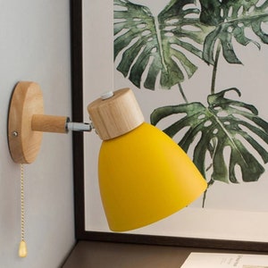 Houten Scandinavische wandlamp: moderne schans voor slaapkamer en woonkamerverlichting met of zonder schakelaar afbeelding 5