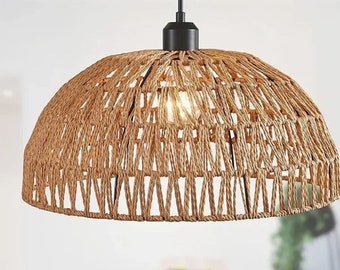 Japanese Hemp Rope Chandeliers for Living Room, Kitchen, Homestay, Cozy Pendant Light.