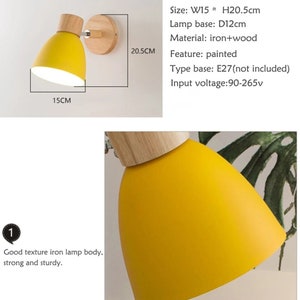 Houten Scandinavische wandlamp: moderne schans voor slaapkamer en woonkamerverlichting met of zonder schakelaar afbeelding 9