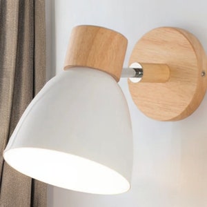 Houten Scandinavische wandlamp: moderne schans voor slaapkamer en woonkamerverlichting met of zonder schakelaar afbeelding 4