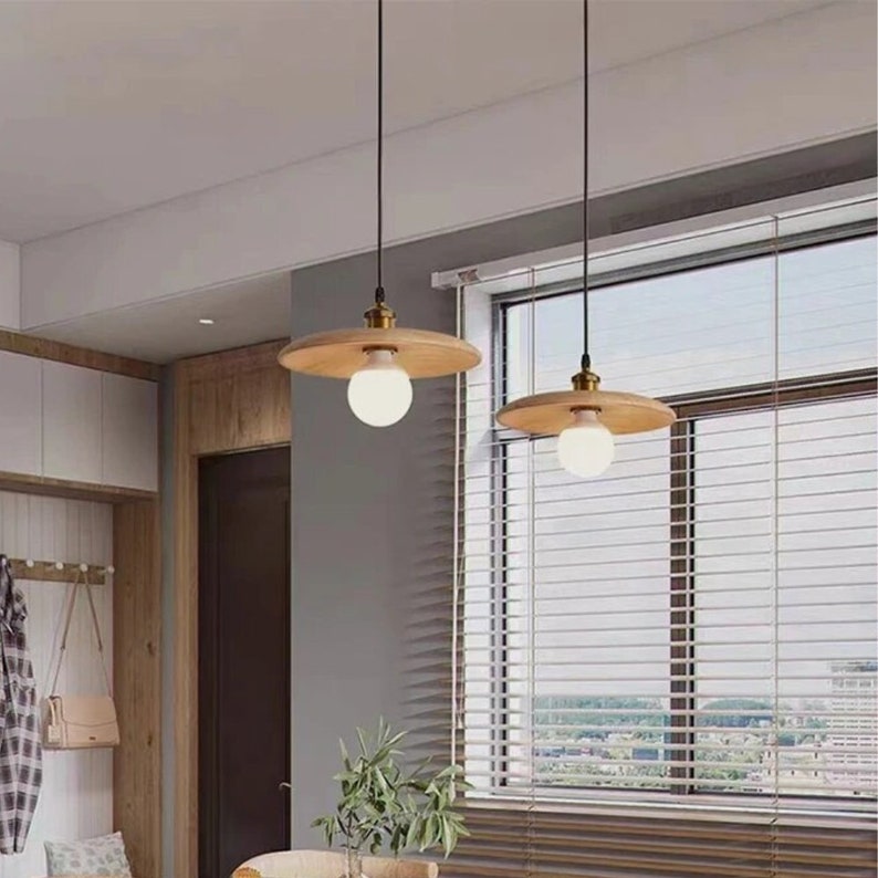 Nordic Wooden Pendant Lamp: Stylish Luminaire for Dining and Kitchen Island Modernize Your Space with this Hanging Lamp Bild 2