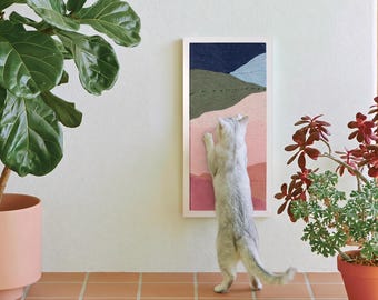 Arranhador de parede para gatos — Paisagem multicolorida | 30 x 57 cm