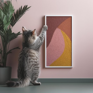 Moderner Katzenkratzbaum, Katzenkratzbaum Alternative für gut gestaltete Einrichtung, Wandmontiertes Katzenkratzbrett, Katzenkratzmatte
