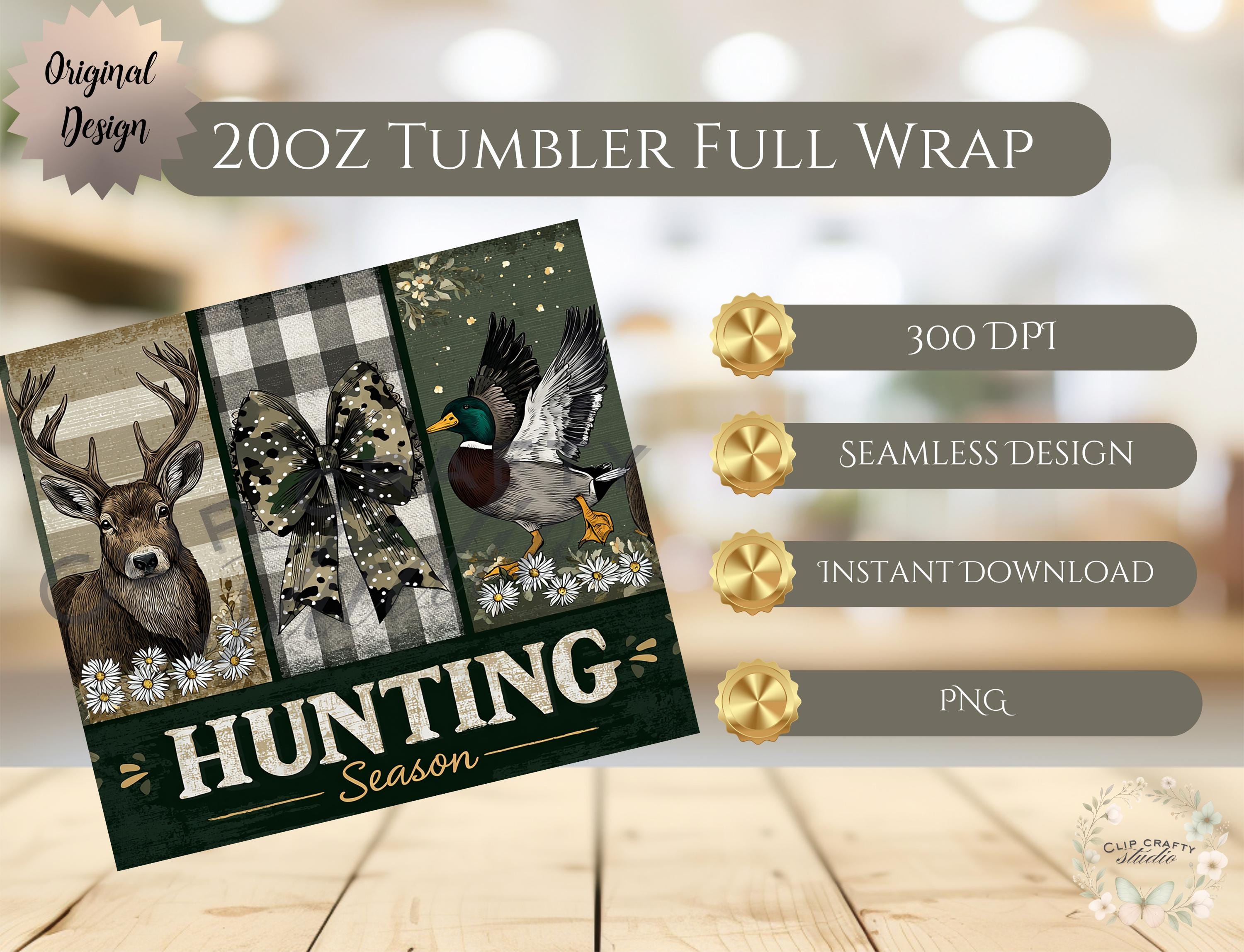 Preppy Hunting Season Camo Coquette Bow Seamless Tumbler Wrap 20oz Tumbler Sublimation PNG Hunting Duck Hunting Wife Design Digital Download - Thumbnail 7