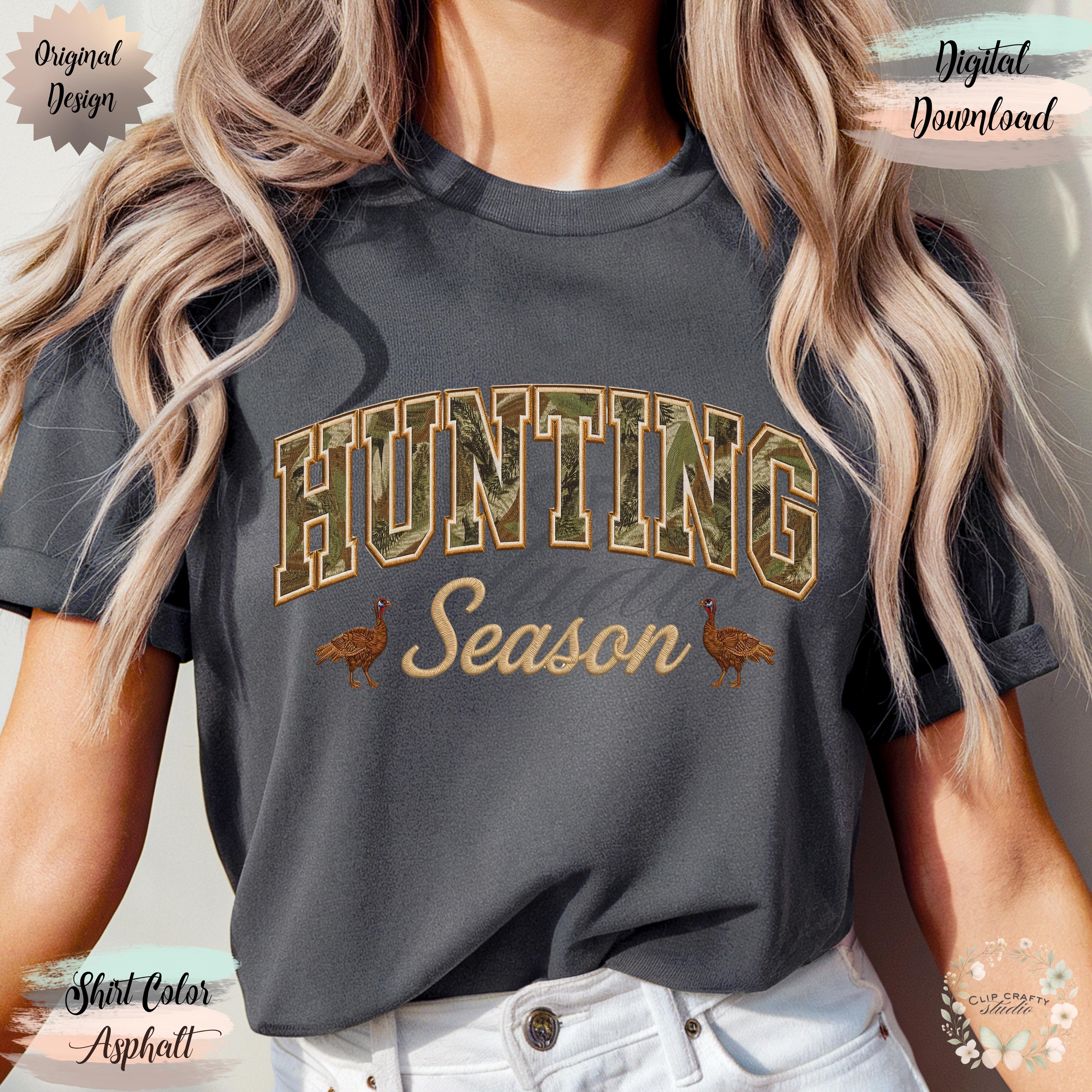 Hunting Season Wild Turkey Embroidery PNG Camo Varsity Letters with Embroidered Wild Turkey Hunting T-Shirt Sublimation PNG Digital Download - Thumbnail 5