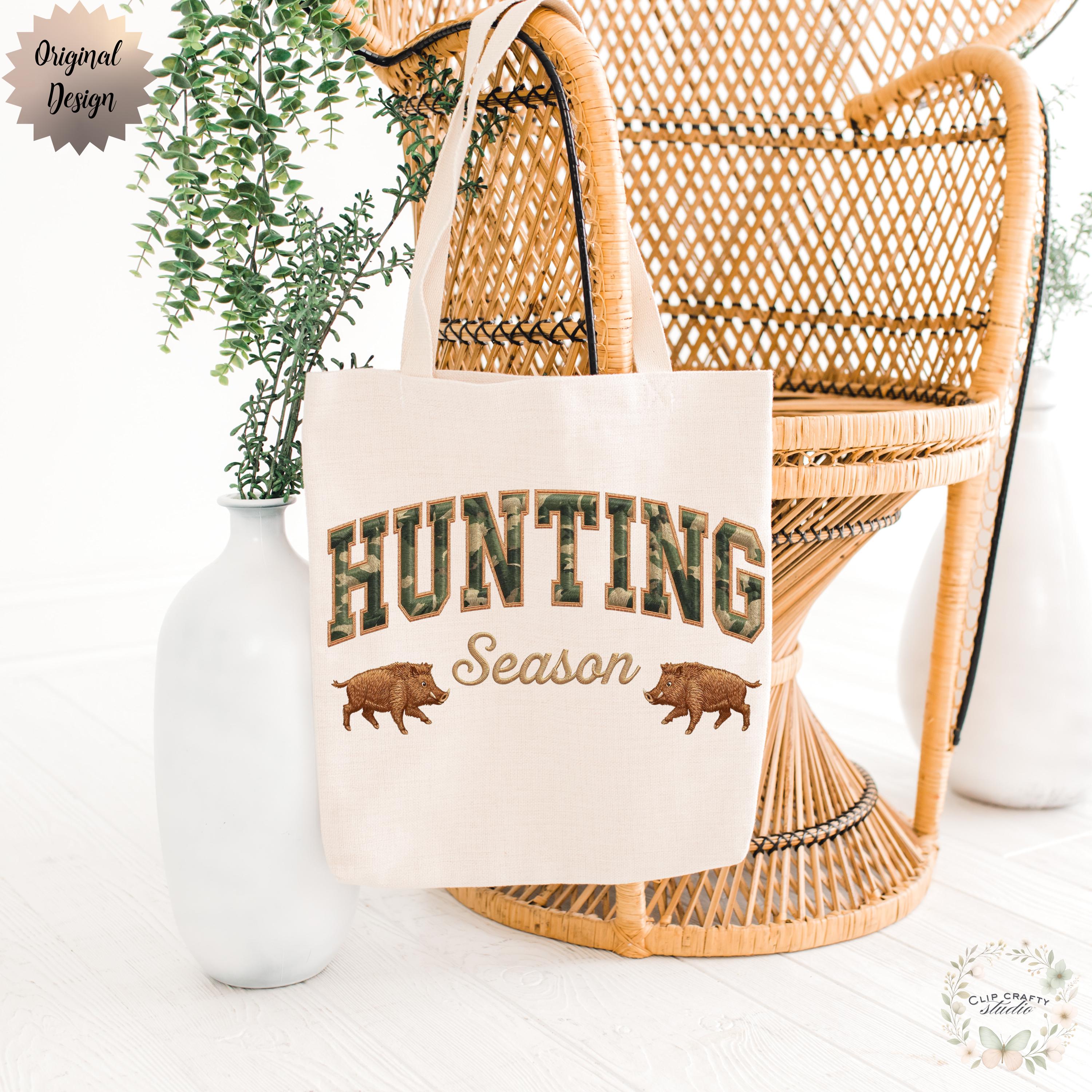 Hunting Season Wild Boar Embroidery PNG Camo Varsity Letters with Embroidered Wild Hog Hunting T-Shirt Sublimation PNG Digital Download - Thumbnail 4