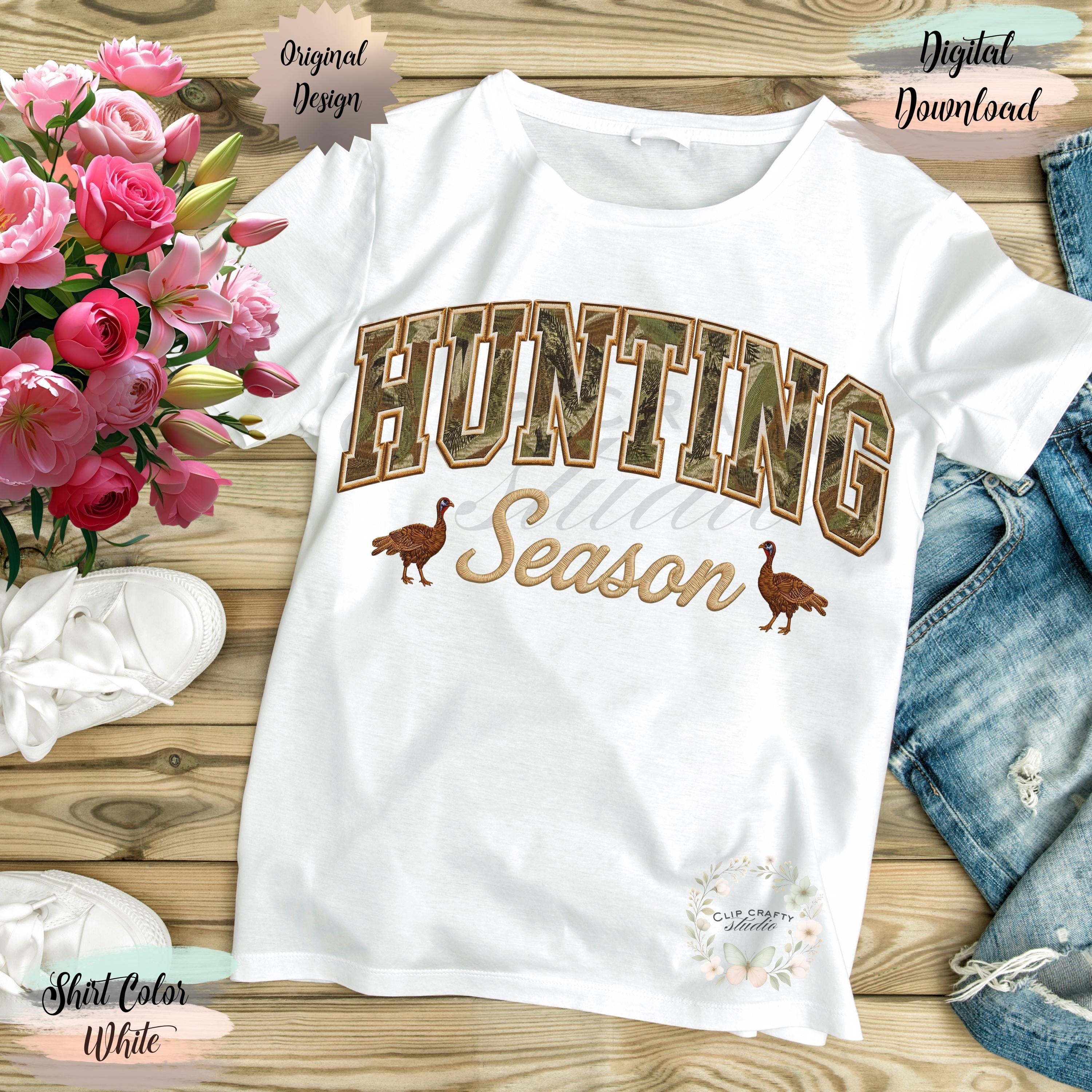 Hunting Season Wild Turkey Embroidery PNG Camo Varsity Letters with Embroidered Wild Turkey Hunting T-Shirt Sublimation PNG Digital Download - Thumbnail 7