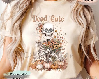 Floral Skeleton Watercolor PNG, Dead Cute Halloween Vibes, Autumn Vibes PNG, Spooky Season PNG, Floral Skeleton, Girly png, Digital Download